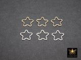 14 K Gold Filled Star Charms, 10 mm 925 Sterling Silver Soldered Links # 826, Starburst Soldered Jewelry Jump Rings