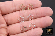 14 K Gold Filled Star Charms, 10 mm 925 Sterling Silver Soldered Links #826/#2238, Starburst Soldered Jewelry Jump Rings