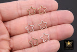 14 K Gold Filled Star Charms, 10 mm 925 Sterling Silver Soldered Links # 826, Starburst Soldered Jewelry Jump Rings