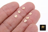 14 K Gold Filled 4 mm Round Disc Connectors, 10 Pc Tiny Flat Gold Blanks #2245, Minimalist 14 20 Jewelry