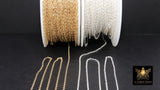 925 Sterling Sliver Dainty Cable Chains, 1.8 mm Genuine USA 14 K Gold Filled CH# 835, Round Delicate Chain CH# 727