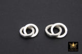 925 Sterling Silver Round Push Clasp, 14 mm 16 mm Silver Round Shaped #2281, 2 Size Clip Connectors