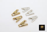 925 Sterling Silver Alligator Clips, 10 mm Silver Charms #2258, Gold Plated Stamped 925