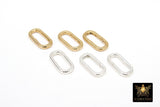 925 Sterling Silver Textured Oval Push Clasp, 17 mm Gold Spring Clip #2272, Carabiner Clasp