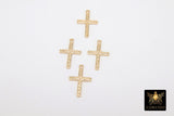 14 K Gold Filled Cross Charms, 925 Sterling Silver 16 mm Gold Filigree Textured Crosses # 2274, Pattern Textured 14 20 Jewelry
