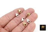 925 Sterling Silver Cross Lobster Clasp, 12 mm Gold Spring Clip #2289, Stamped 925 Religious Clasp