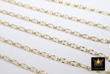 14 K Gold Filled Paper Clip Chains, 14 20 Elongated Nugget Sequin Chain CH #709, Unfinished Dapped Rectangle and Rolo