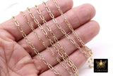 14 K Gold Filled Paper Clip Chain, 14 20 Nugget Rectangle CH #707, Long and Short Chain