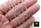 14 K Gold Filled Paper Clip Chain, 14 20 Nugget Rectangle CH #707, Long and Short Chain