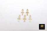 14 K Gold Filled Cross Charms, Gold Dainty Small Crosses #2298, 4.7 x 11 mm Cross