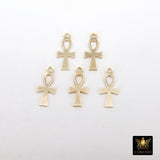 14 K Gold Filled Cross Charms, Gold Dainty Small Crosses #2298, 4.7 x 11 mm Cross