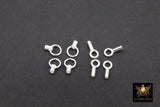 925 Sterling Silver Crimp End Caps, Dainty Chain Necklace Crimps # 2291, 4 or 5 mm Ring and 1.2 or 1.5 mm ID Hole
