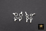 925 Sterling Silver Crimp End Caps, Dainty Chain Necklace Crimps # 2291, 4 or 5 mm Ring and 1.2 or 1.5 mm ID Hole