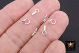 925 Sterling Silver Crimp End Caps, Dainty Chain Necklace Crimps # 2291, 4 or 5 mm Ring and 1.2 or 1.5 mm ID Hole