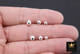925 Sterling Silver Beads, Smooth Seamless Silver Round Beads # 769, High Quality 2