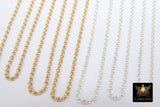 14 K Gold Filled Double Rolo Chains, 2 mm 925 Sterling Silver CH #766, 1.6 mm Thick Unfinished CH #865