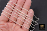 14 K Gold Filled Mixed Metal Figaro Chain, 6.2 mm 925 Sterling Silver Two Tone Paperclip By The Foot CH# 890, 2.8 Long Short Rolo Links# 845