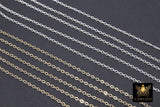 925 Sterling Sliver Dainty Cable Chains, 1.8 mm Genuine USA 14 K Gold Filled CH #835, Round Delicate Chain CH #727