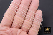 925 Sterling Sliver Dainty Cable Chains, 1.8 mm Genuine USA 14 K Gold Filled CH# 835, Round Delicate Chain CH# 727