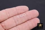 925 Sterling Silver Jump Rings, Open Snap Close Rings # 3301, 4 mm 5 mm or 6 mm