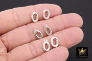 925 Sterling Silver Oval Push Clasp, 10 mm Silver Spring Oval Shaped #2295, 2 Styles Clip Connector