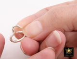 925 Sterling Silver Round Push Clasp, 10 mm 12 mm Small Round Shape #2842, 14 mm 16 mm Large Clip Connectors