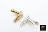 925 Sterling Silver Alligator Clips, 10 mm Silver Charms #2258, Gold Plated Stamped 925