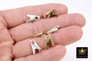 925 Sterling Silver Alligator Clips, 10 mm Silver Charms # 2258, Gold Plated Stamped 925