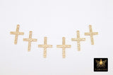 14 K Gold Filled Cross Charms, 925 Sterling Silver 16 mm Gold Filigree Textured Crosses # 2274, Pattern Textured 14 20 Jewelry