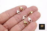925 Sterling Silver Cross Lobster Clasp, 12 mm Gold Spring Clip # 2289, Stamped 925 Religious Clasp