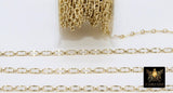 14 K Gold Filled Paper Clip Chains, 14 20 Elongated Nugget Sequin Chain CH #709, Unfinished Dapped Rectangle and Rolo