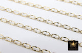 14 K Gold Filled Paper Clip Chains, 14 20 Elongated Nugget Sequin Chain CH# 709, Unfinished Dapped Rectangle and Rolo