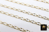 14 K Gold Filled Paper Clip Chains, 14 20 Elongated Nugget Sequin Chain CH #709, Unfinished Dapped Rectangle and Rolo