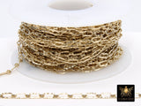 14 K Gold Filled Paper Clip Chain, 14 20 Nugget Rectangle CH #707, Long and Short Chain