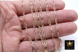 14 K Gold Filled Paper Clip Chain, 14 20 Nugget Rectangle CH #707, Long and Short Chain