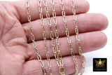 14 K Gold Filled Paper Clip Chain, 14 20 Nugget Rectangle CH #707, Long and Short Chain