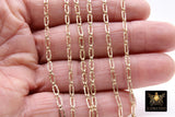 14 K Gold Filled Paper Clip Chain, 14 20 Nugget Rectangle CH #707, Long and Short Chain