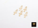 14 K Gold Filled Cross Charms, Gold Dainty Small Crosses #2298, 4.7 x 11 mm Cross