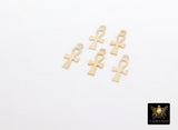 14 K Gold Filled Cross Charms, Gold Dainty Small Crosses #2298, 4.7 x 11 mm Cross