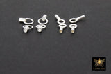 925 Sterling Silver Crimp End Caps, Dainty Chain Necklace Crimps # 2291, 4 or 5 mm Ring and 1.2 or 1.5 mm ID Hole