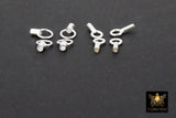 925 Sterling Silver Crimp End Caps, Dainty Chain Necklace Crimps #2291, 4 or 5 mm Ring and 1.2 or 1.5 mm ID Hole