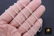 925 Sterling Silver Ladder Jewelry Chains CH# 808, 5.2 mm Ladder Chain, Unfinished Rolo Chains
