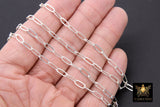 925 Sterling Silver Paperclip Chain, 8.5 mm Rectangle Drawn CH# 856, 14 K Gold Filled Chains CH# 756