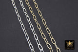 925 Sterling Silver Paperclip Chain, 8.5 mm Rectangle Drawn CH# 856, 14 K Gold Filled Chains CH# 756