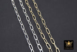 925 Sterling Silver Paperclip Chain, 8.5 mm Rectangle Drawn CH# 856, 14 K Gold Filled Chains CH# 756