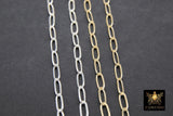 925 Sterling Silver Paperclip Chain, 8.5 mm Rectangle Drawn CH #856, 14 K Gold Filled Chains CH #756