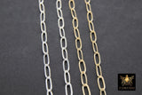 925 Sterling Silver Paperclip Chain, 8.5 mm Rectangle Drawn CH# 856, 14 K Gold Filled Chains CH# 756