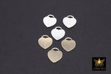 925 Sterling Silver Heart Charm, 14 mm 14 K Gold Filled Flat Lock Style Heart #2334, 14 20 Smooth Charms