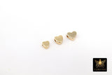 Gold Heart Bead, 5 Pc Genuine 18 K Gold Heart Shape Plated Beads with Hole #611, Side to Side 2 mm Holes