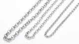 Silver Steel Small and Large Rolo Unfinished Chain, By The Foot, 4 mm 6 mm 5 mm